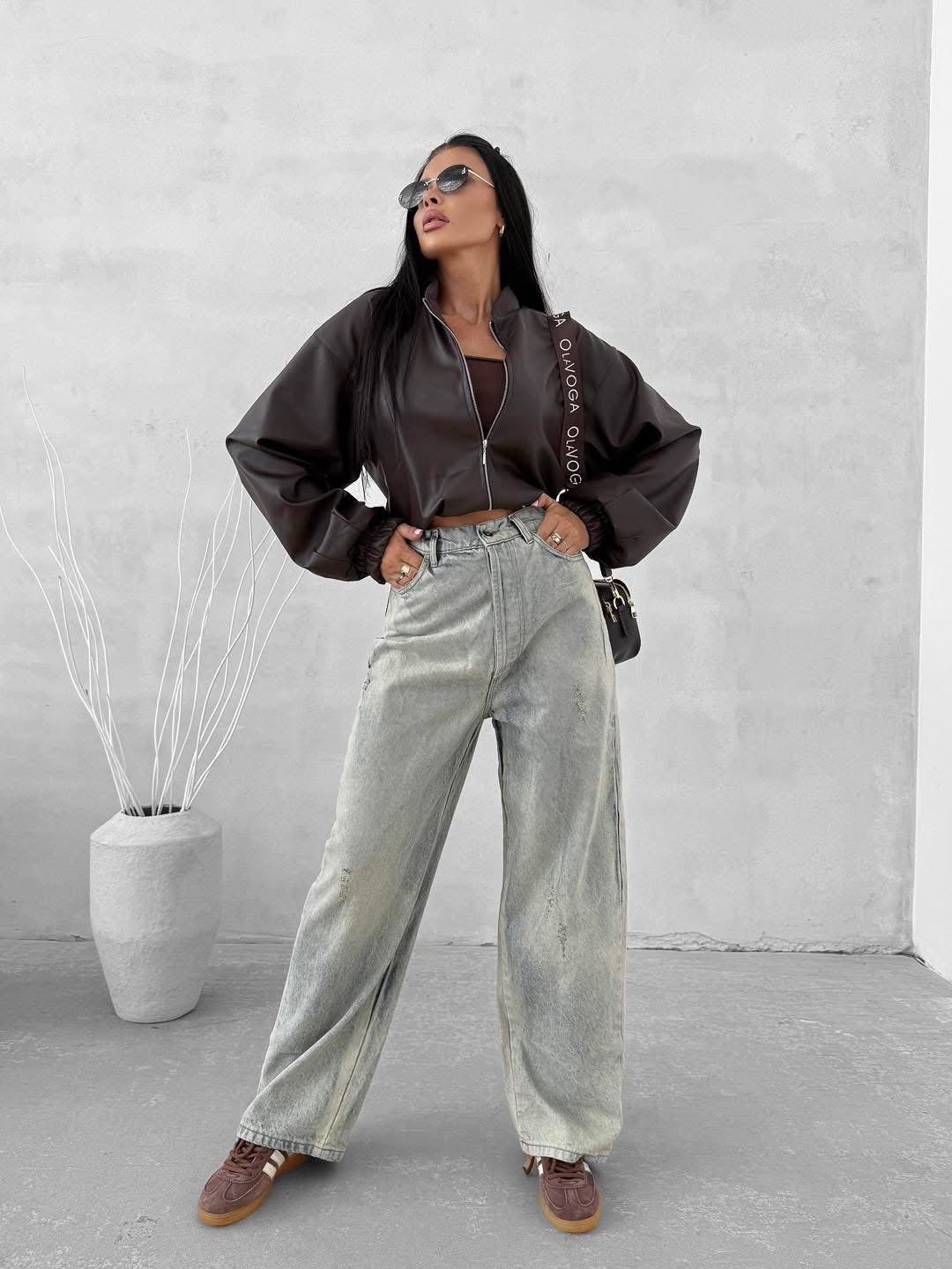 Skórzana Kurtka Olavoga SOFT SHADOW